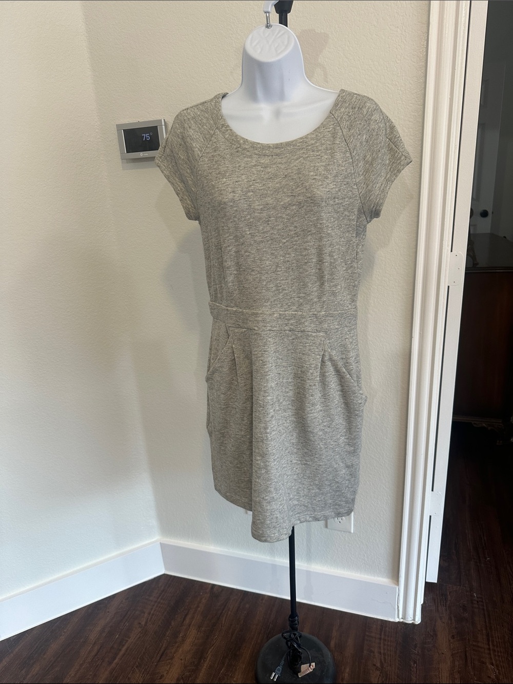 GAP Heather Gray Scoop-Neck Mini Dress